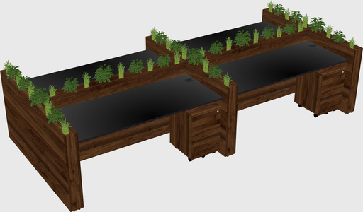 Rectangular shared desk