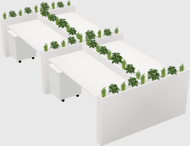 Rectangular shared desk