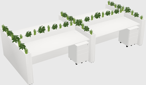 Rectangular shared desk