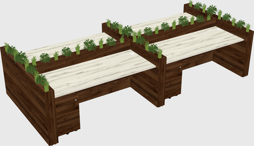 Rectangular shared desk