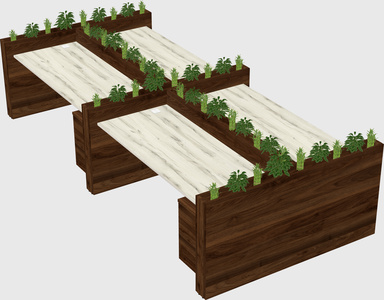 Rectangular shared desk