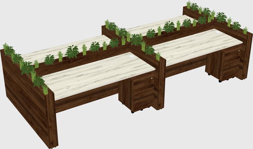 Rectangular shared desk