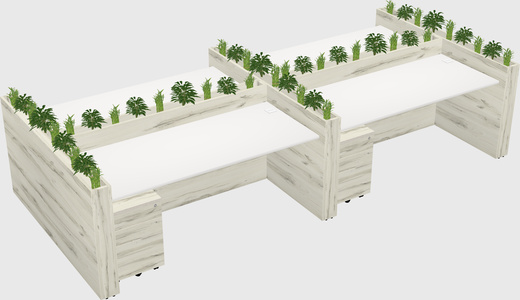 Rectangular shared desk