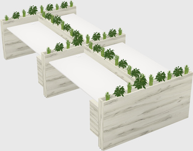 Rectangular shared desk