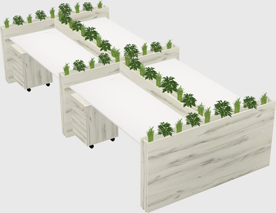 Rectangular shared desk