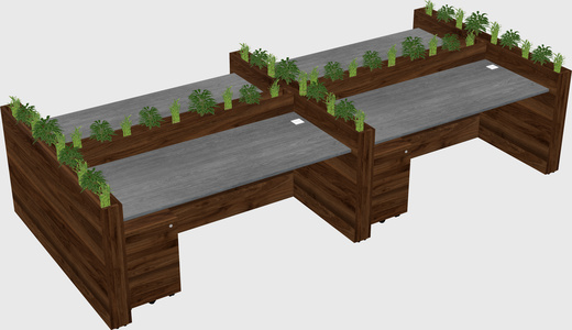 Rectangular shared desk