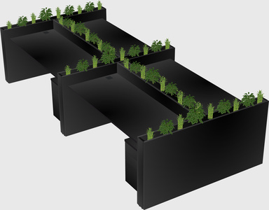 Rectangular shared desk