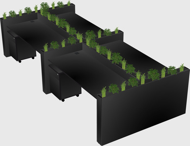 Rectangular shared desk