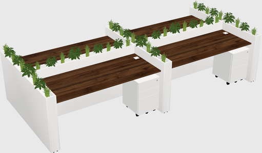 Rectangular shared desk