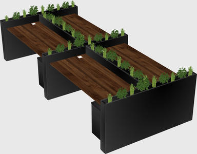 Rectangular shared desk