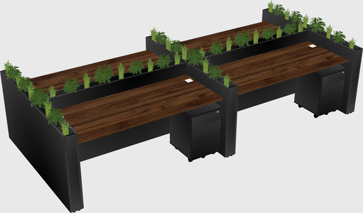 Rectangular shared desk