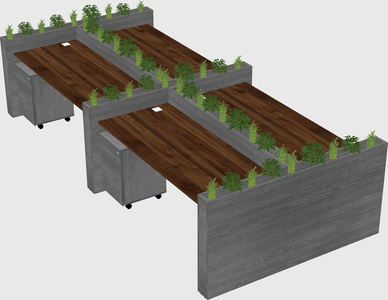 Rectangular shared desk