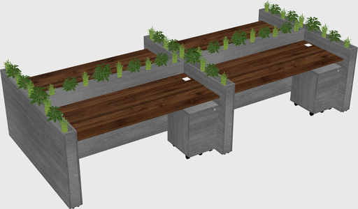 Rectangular shared desk