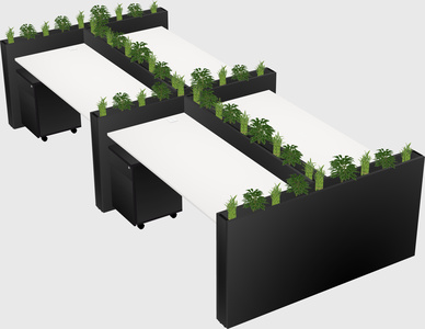 Rectangular shared desk