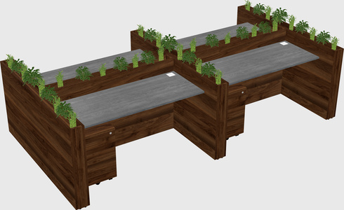 Rectangular shared desk