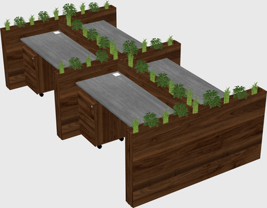 Rectangular shared desk