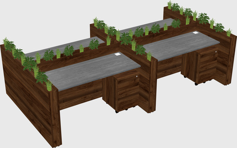 Rectangular shared desk