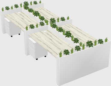 Rectangular shared desk