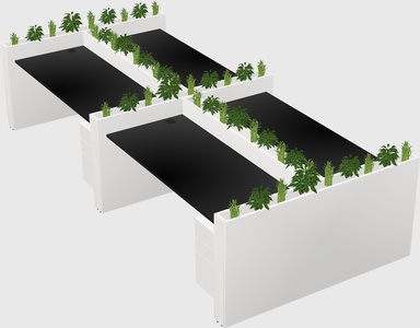 Rectangular shared desk