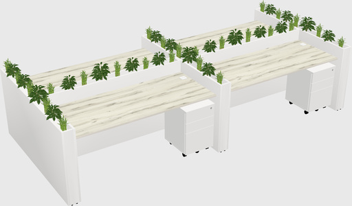 Rectangular shared desk