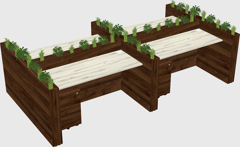 Rectangular shared desk