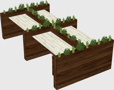 Rectangular shared desk