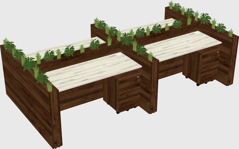 Rectangular shared desk