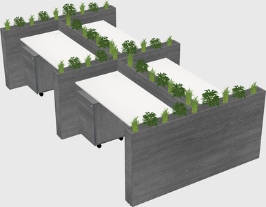 Rectangular shared desk