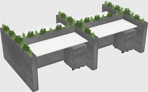 Rectangular shared desk
