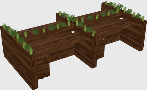 Rectangular shared desk