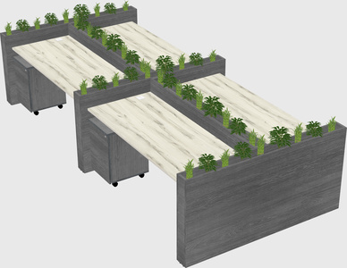 Rectangular shared desk