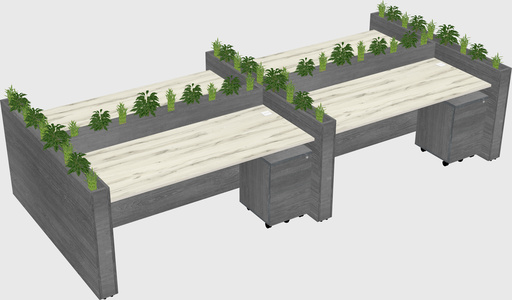 Rectangular shared desk