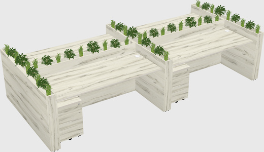 Rectangular shared desk