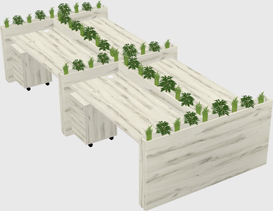 Rectangular shared desk