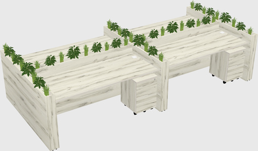 Rectangular shared desk