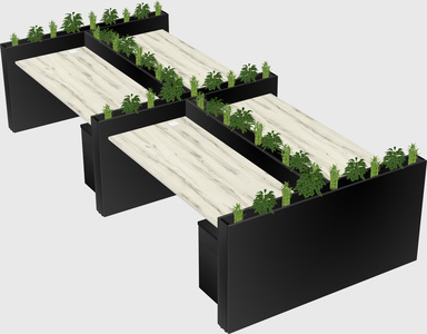Rectangular shared desk