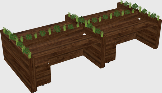 Rectangular shared desk