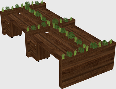 Rectangular shared desk