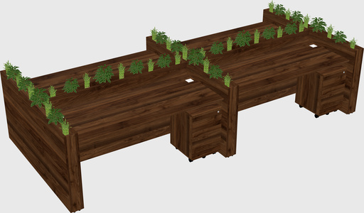 Rectangular shared desk