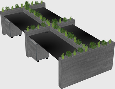 Rectangular shared desk