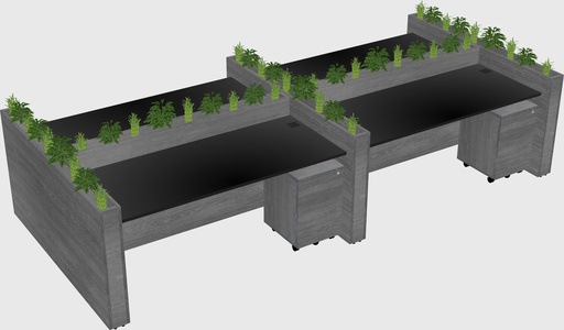 Rectangular shared desk