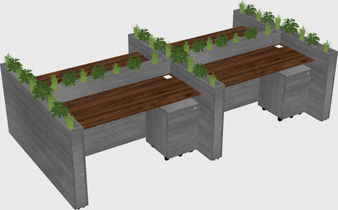 Rectangular shared desk