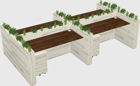 Rectangular shared desk