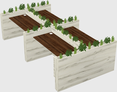 Rectangular shared desk