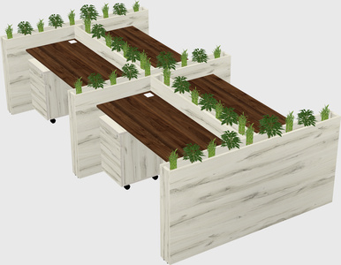 Rectangular shared desk