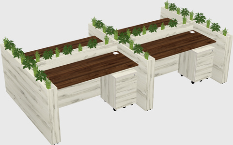 Rectangular shared desk