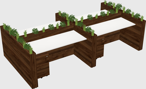 Rectangular shared desk