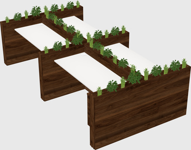 Rectangular shared desk