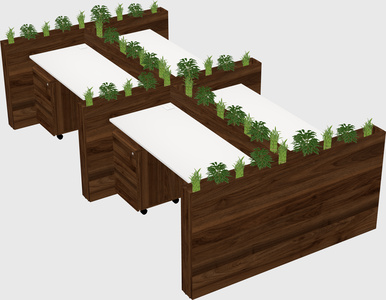 Rectangular shared desk