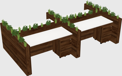 Rectangular shared desk
